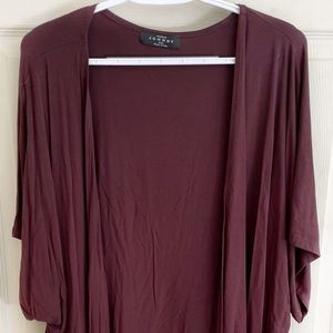 Short sleeved brown flowy cardigan